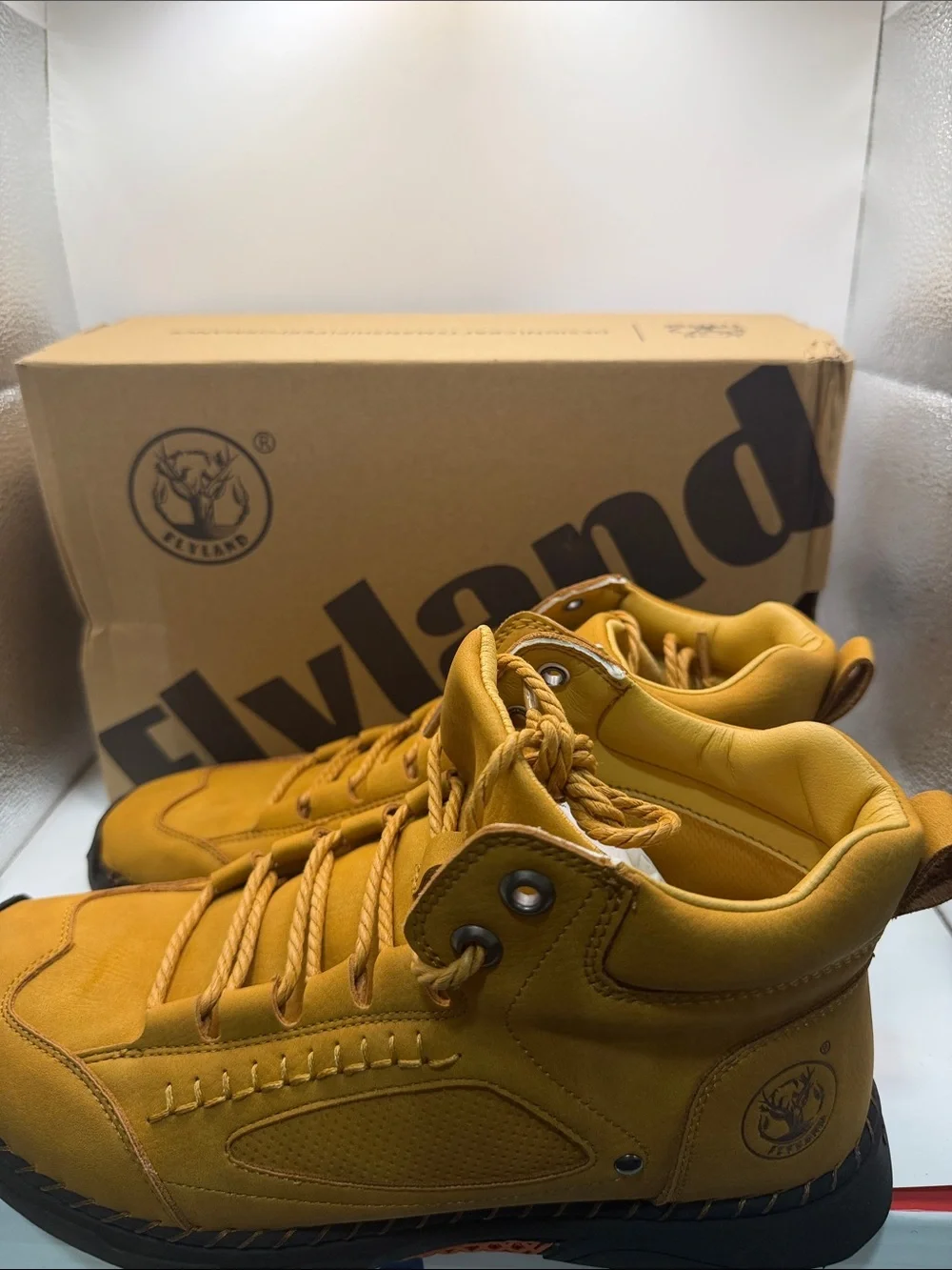 Flyland Men's Mustard Yellow High-Top Boots